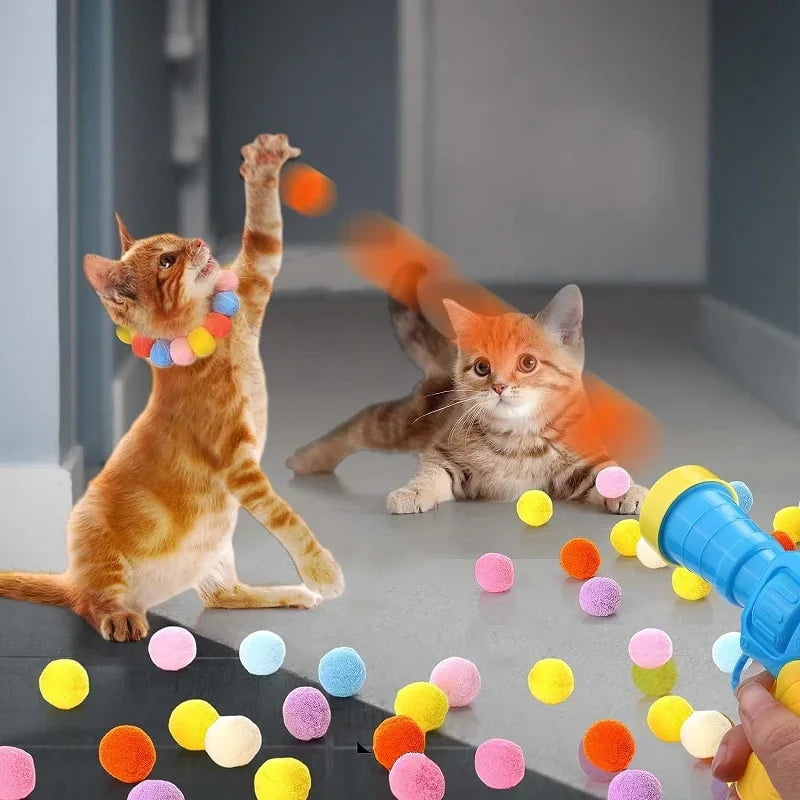 Pom-Pom Launcher Cat Toy