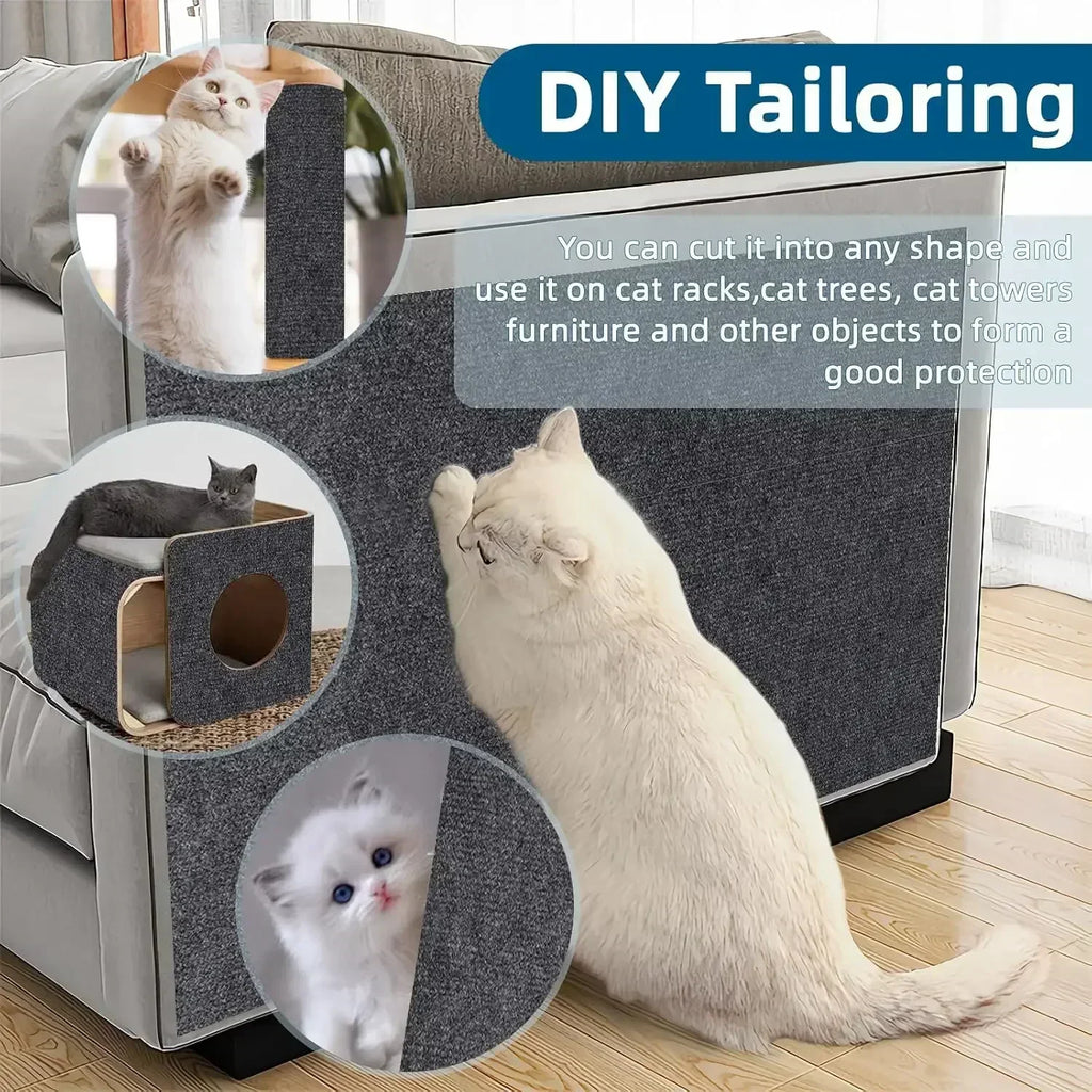 Trim the dark grey scratching mat to any shape