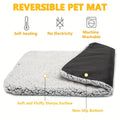 Self-heating thermal cat pad, reversible soft grey plush mat