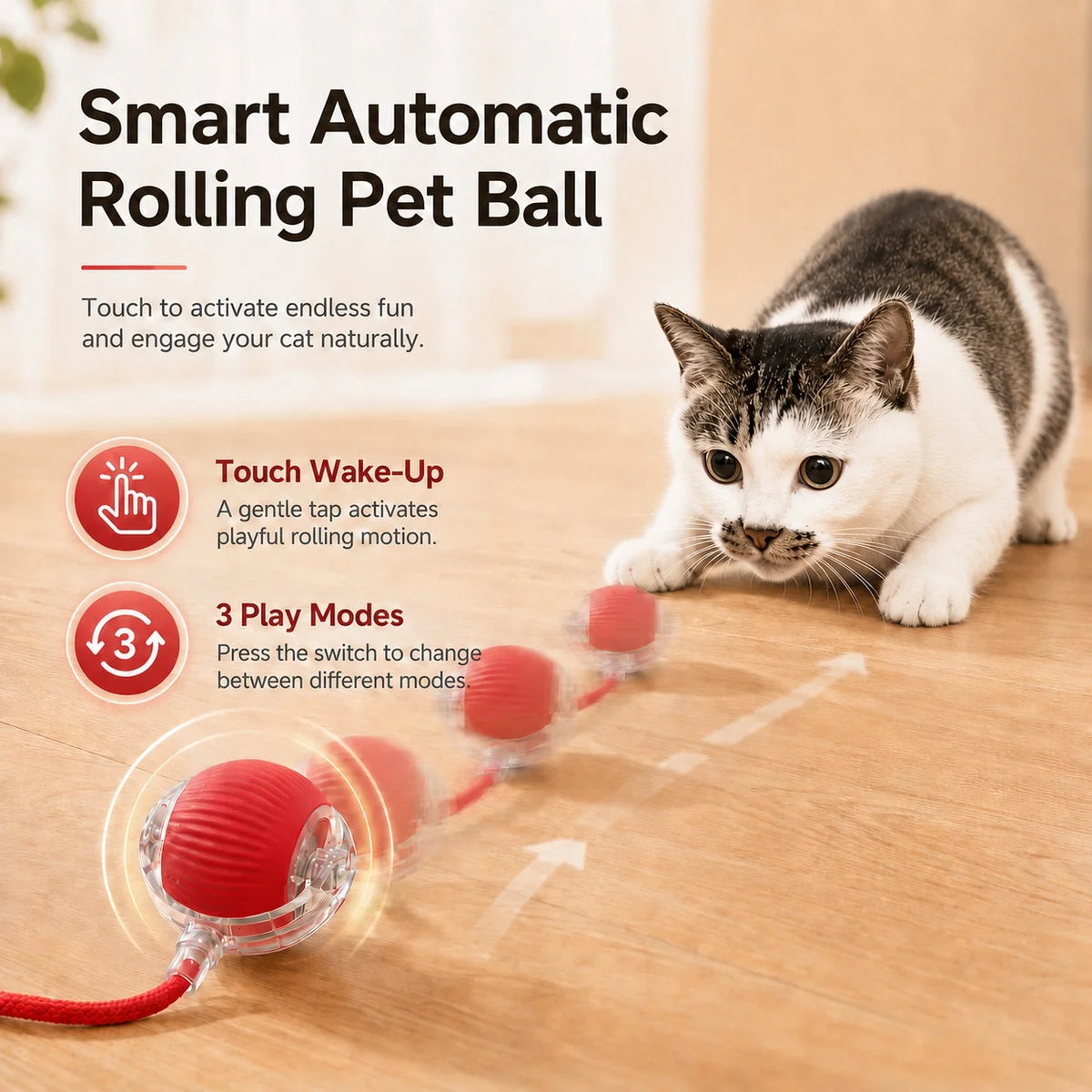 Smart Rolling Cat Ball – USB Rechargeable